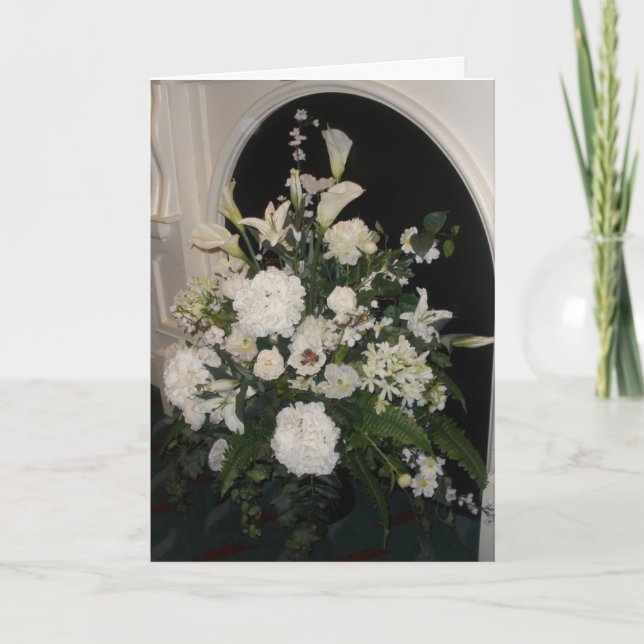 Carte de sympathie de fleur blanche (Devant)
