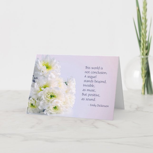 Carte de sympathie de fleurs blanches (Devant)
