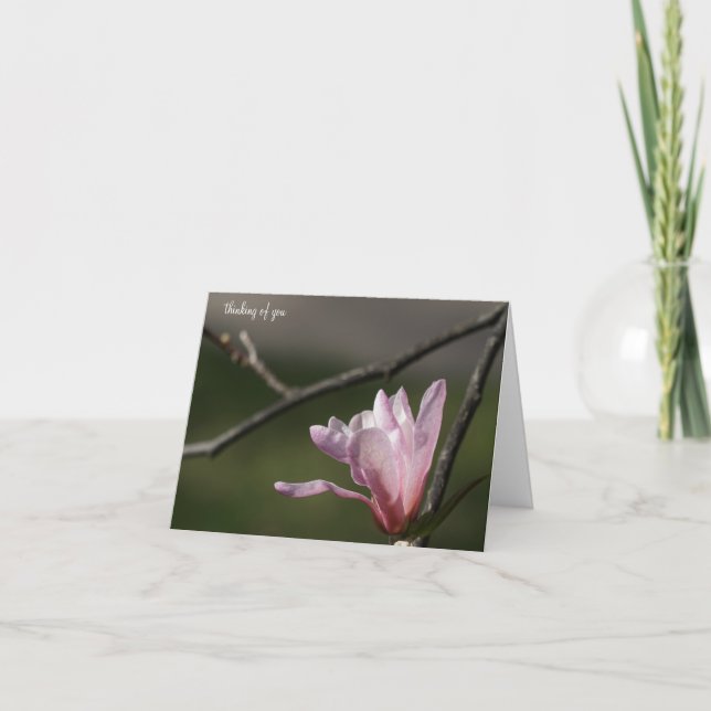 Carte de Sympathie de la fleur rose (Devant)