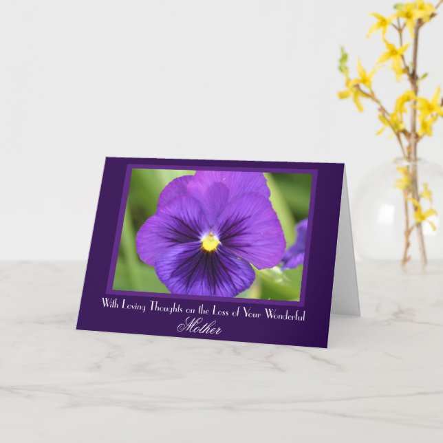 Carte de sympathie de la mère pour le purple (Fleur jaune)