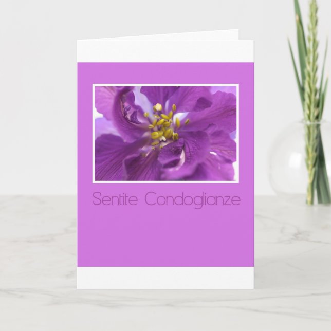 Carte de sympathie de larkspur violet italien (Devant)