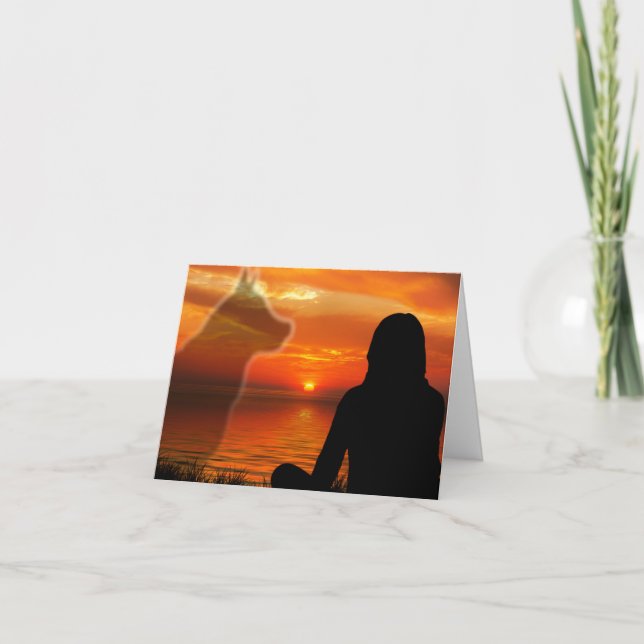 Carte de sympathie de perte de chien avec poème (Devant)