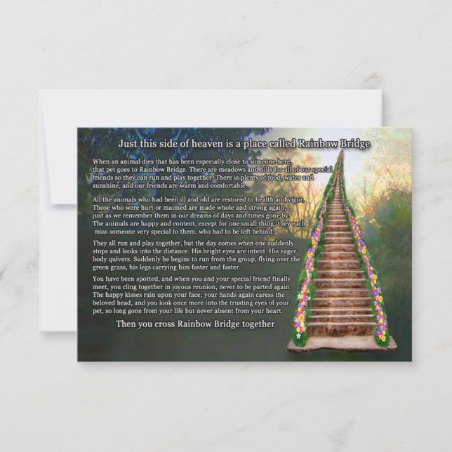 Carte de sympathie de perte de familiers Rainbow B (Devant)