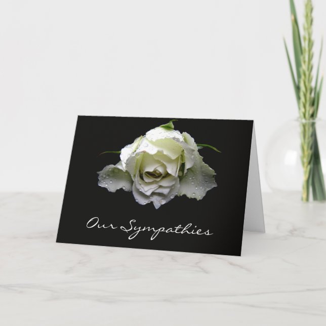 Carte de sympathie de rose blanc (Devant)