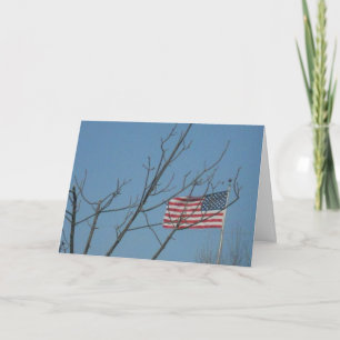 Carte de sympathie «Drapeau américain avec des bra