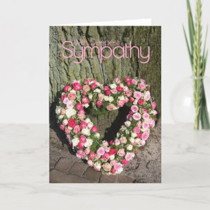 Carte de sympathie du coeur de Roses roses rose
