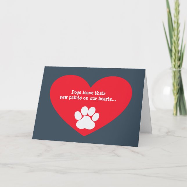 Carte de sympathie du coeur du chien et de l'empre (Devant)