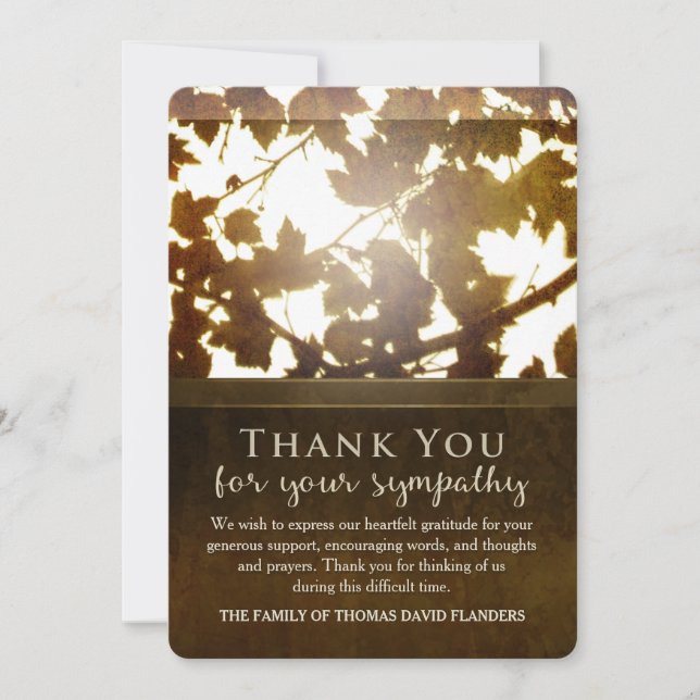 Carte de sympathie du Merci de la nostalgie des Fe (Devant)