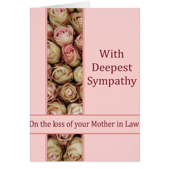 Carte de sympathie du Rose de la perte de la mère  (Devant)