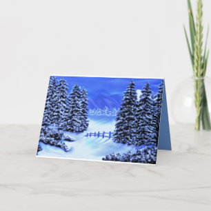 Carte de sympathie en bleu de la montagne scène bl