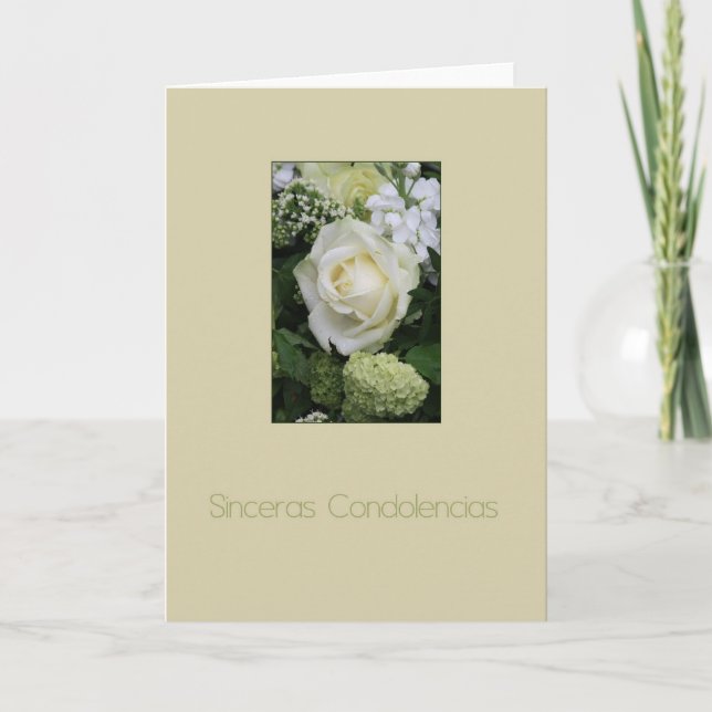 Carte de sympathie espagnole Sinceras Condolencias (Devant)