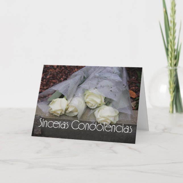 Carte de sympathie espagnole Sinceras Condolencias (Devant)