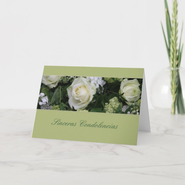 Carte de sympathie espagnole Sinceras Condolencias (Devant)