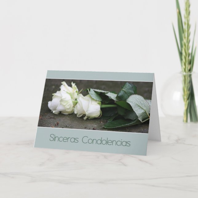 Carte de sympathie espagnole Sinceras Condolencias (Devant)