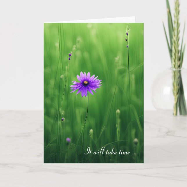 Carte de sympathie Fleur sauvage violette (Devant)