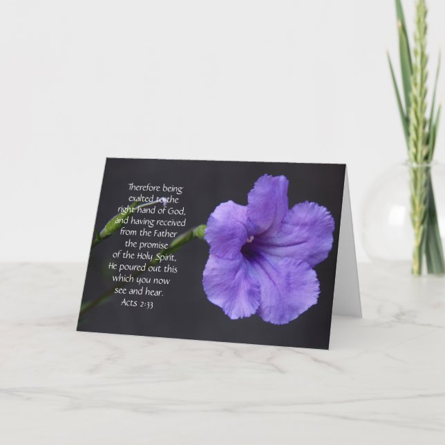 Carte de Sympathie, Fleur violette, verset de la B (Devant)