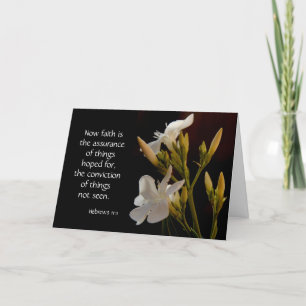 Carte de sympathie, Fleurs blanches, verset bibliq