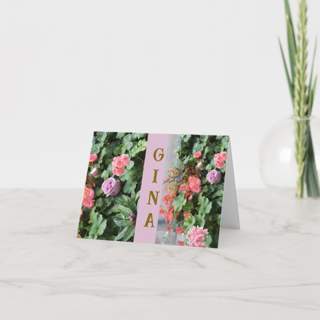 CARTE DE SYMPATHIE FLORALE ÉLÉGANTE (Devant)