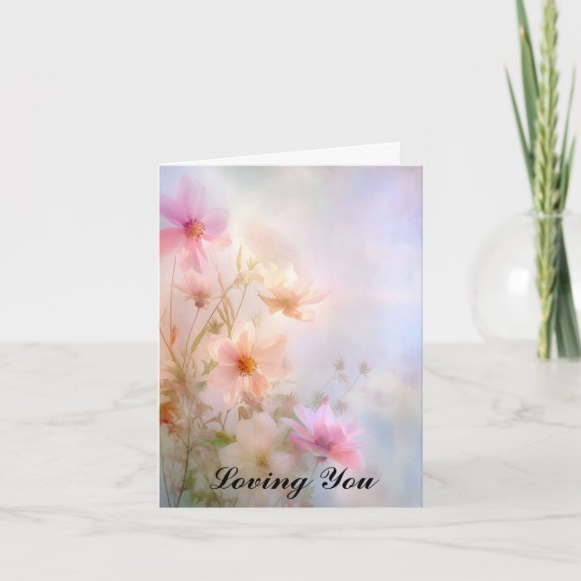 Carte de sympathie florale qui vous aime (Devant)