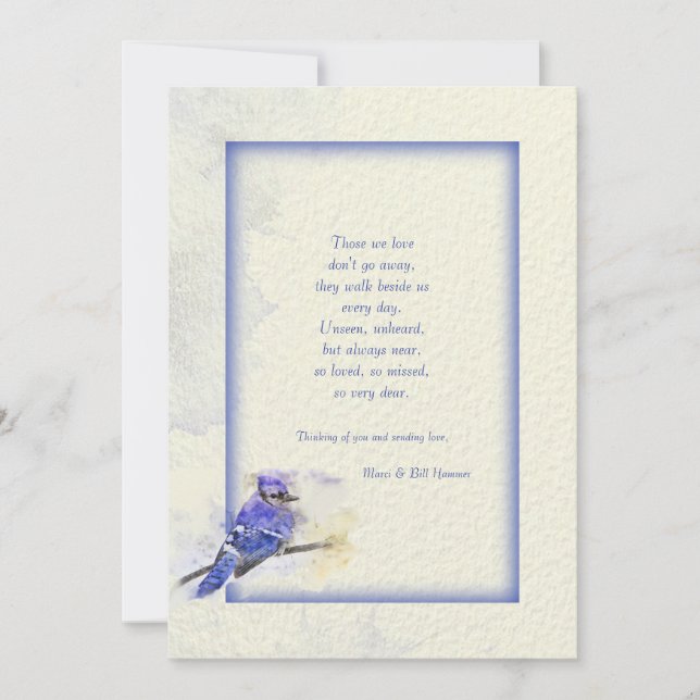 Carte de Sympathie Jay Bleu (Devant)