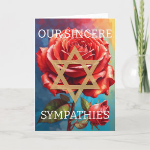 Carte de sympathie juive - Roses rouges