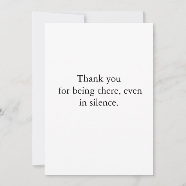 Carte de sympathie minimaliste à la feuille noire (Devant)