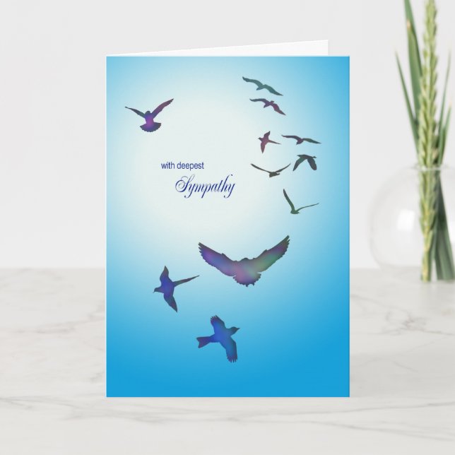 Carte de sympathie, oiseaux volants (Devant)