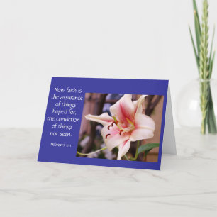 Carte de sympathie Pink Lily Bloom verset de la Bi