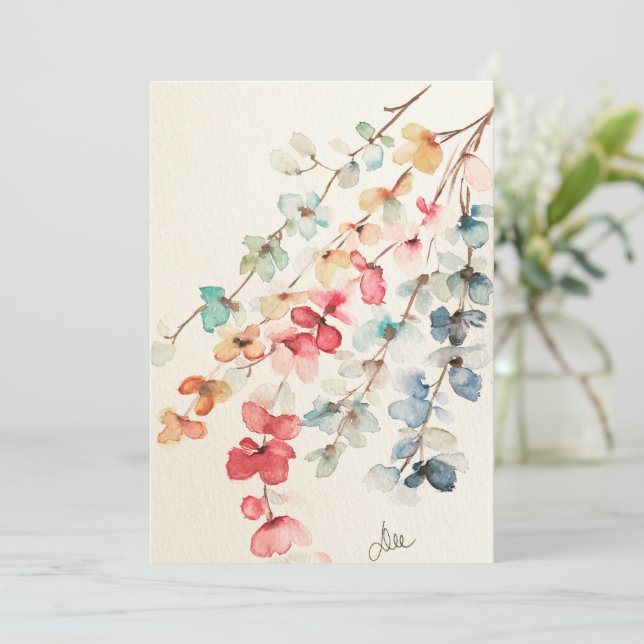 Carte de Sympathie Plat Cascade Florale (Debout devant)