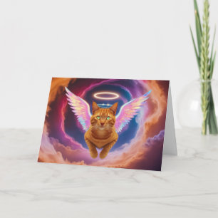 Carte de sympathie pour ange chat tigré orange