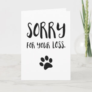 Carte de sympathie pour animal de compagnie   Déso