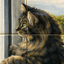 Carte de sympathie pour chat | Je pense à vous | P