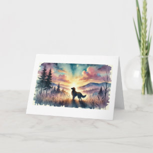 Carte de sympathie pour chien à l'aquarelle au lev