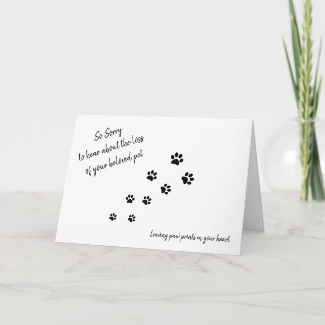 Carte de sympathie pour chien de compagnie avec em (Devant)