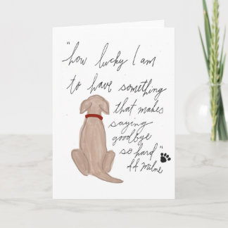 Carte de sympathie pour chien, Perte pour animal d