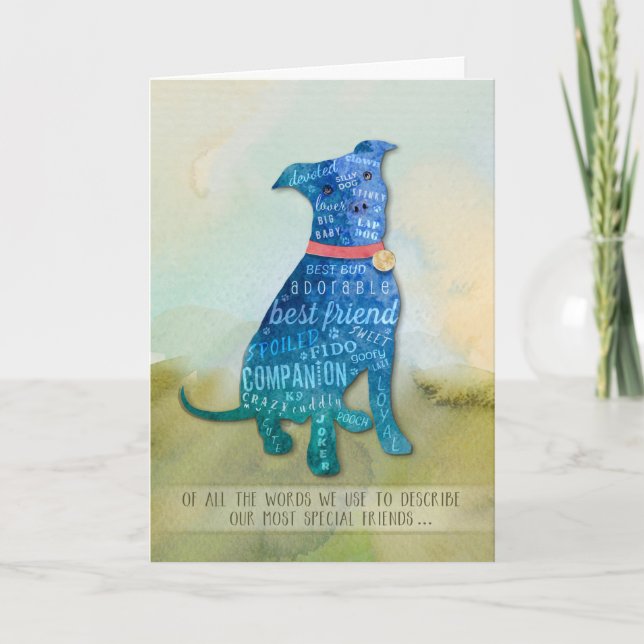 Carte de Sympathie pour chien Pitbull - De tous le (Devant)