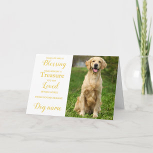 Carte de sympathie pour chien pour perte mémorial 