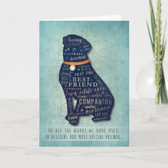 Carte de sympathie pour chien Rottweiler (Devant)