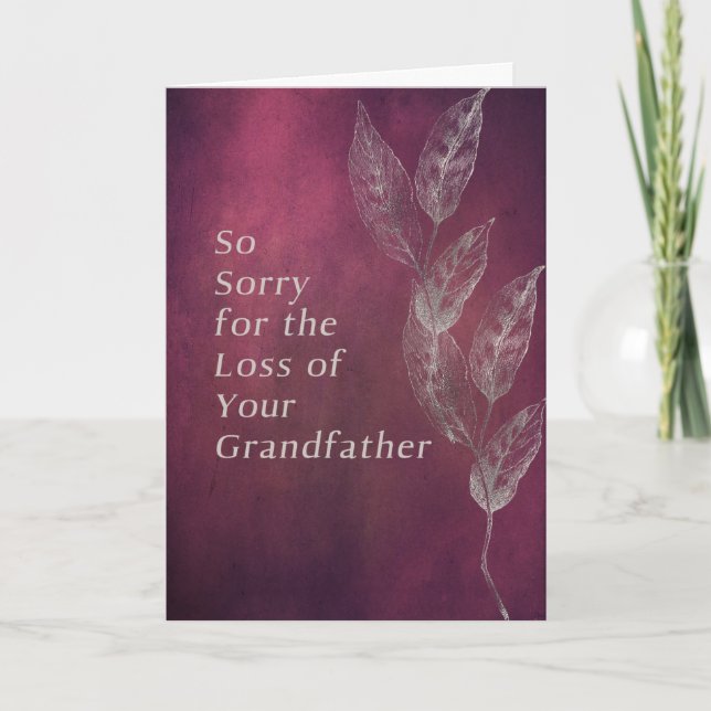 Carte de sympathie pour grand-père à Cranberry (Devant)