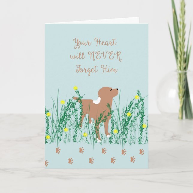 Carte de sympathie pour la perte de chien mâle ani (Devant)
