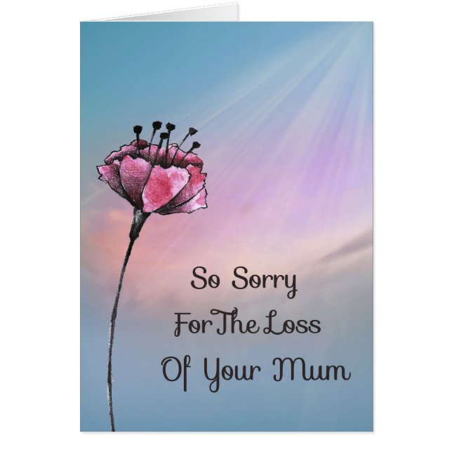Carte de sympathie pour la perte de maman Fleur de (Devant)