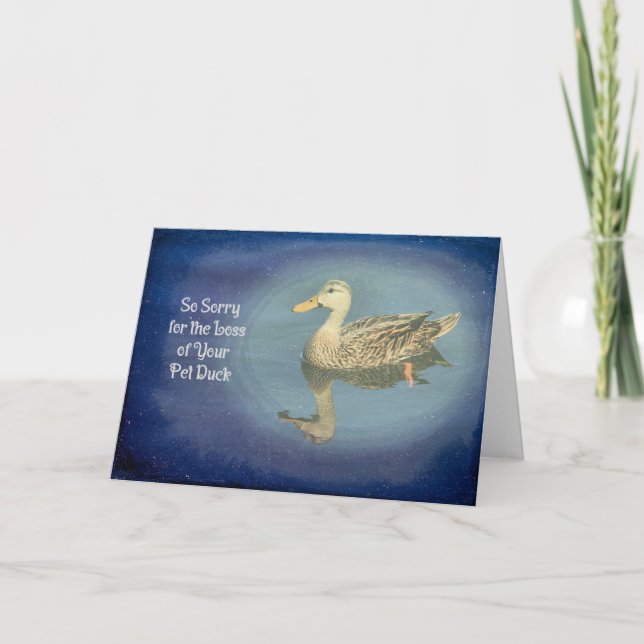 Carte de sympathie pour la perte du canard (Devant)