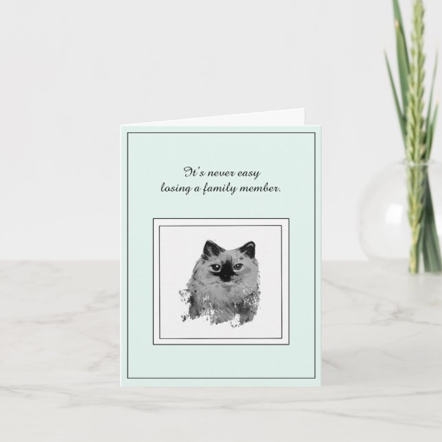 Carte de Sympathie pour la perte d'un chat-poupée (Devant)