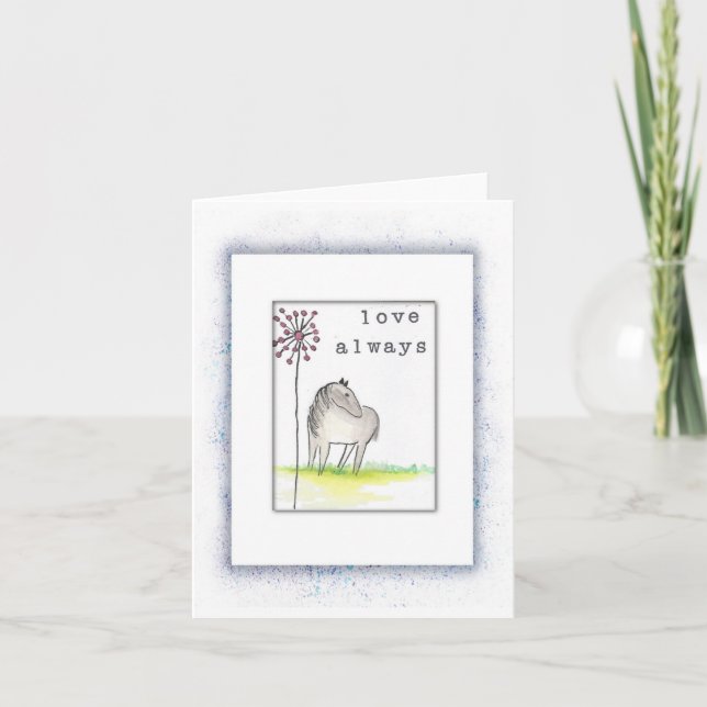 Carte de sympathie pour le cheval, pour la perte d (Devant)