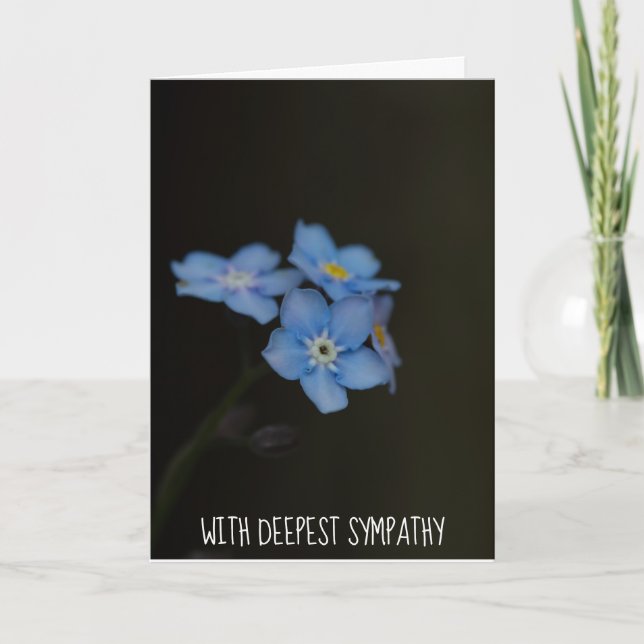Carte de sympathie pour les fleurs bleues (Devant)