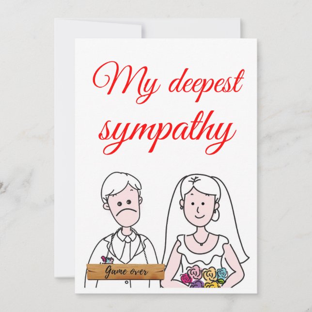 Carte de sympathie pour Mariage amusant PERSONNALI (Devant)
