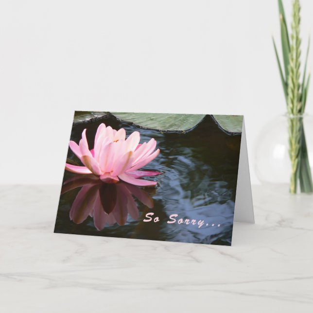 Carte de Sympathie pour Soeur avec Lys d'Eau Rose (Devant)