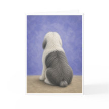 Carte de sympathie pour vieux chien de berger angl