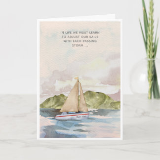 Carte de sympathie pour voilier en bateau de sauve