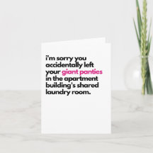 Carte de sympathie pour votre petite culotte